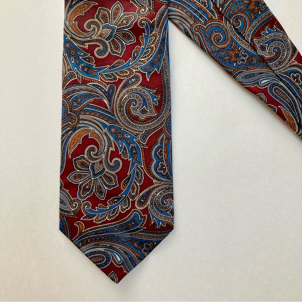 Vintage Harve Bernard Paisley Classic Pure Silk Designer Tie - Picture 4 of 4
